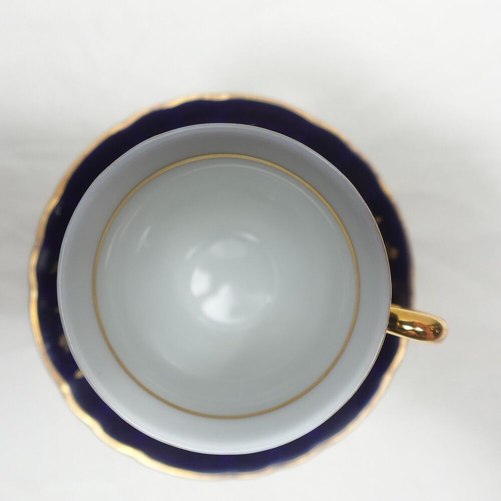 Vintage A.I. Czech Republic Cobalt Blue Porcelain Demitasse Cup & Saucer - Picture 4 of 14